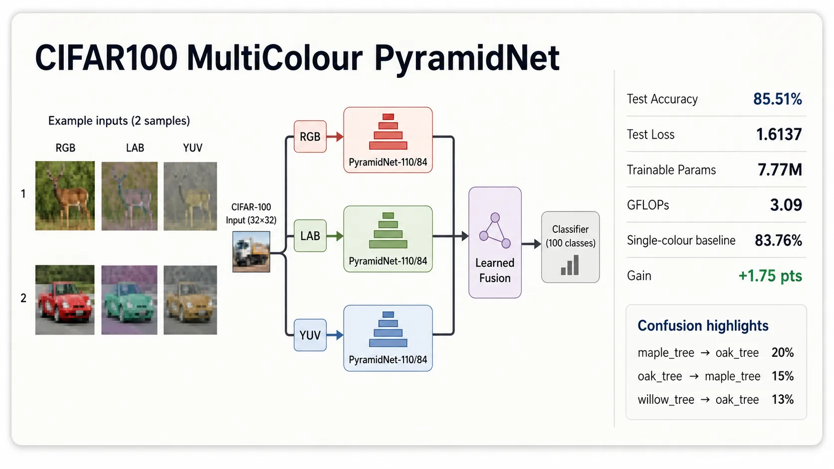 CIFAR100 MultiColour PyramidNet preview